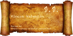 Vincze Valentin névjegykártya